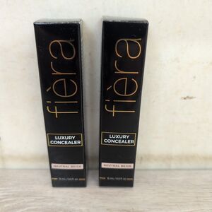 Lot Of 2 Fiera Luxury Concealer Neutral Beige Hyaluronic Acid Collagen 0.5 Fl Oz